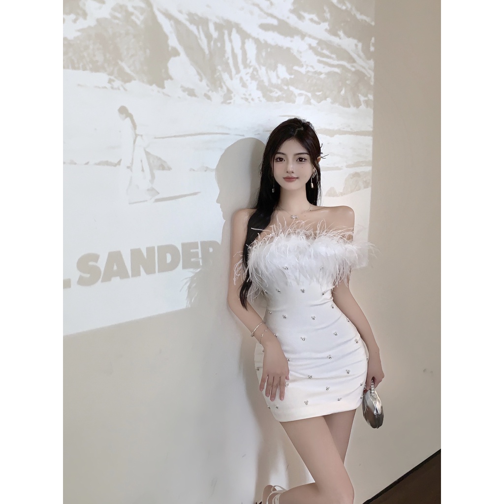 Đầm Công Nghiệp Đính Đá Sang Trọng Quyến Rũ Thời Trang Mùa Hè Dành Cho Nữ