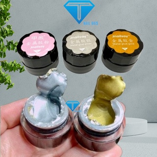 Gel vẽ Metan inox kim loại bóng kính tráng gương hũ 8gram , Gel kim loại vẽ viền trang trí móng nail