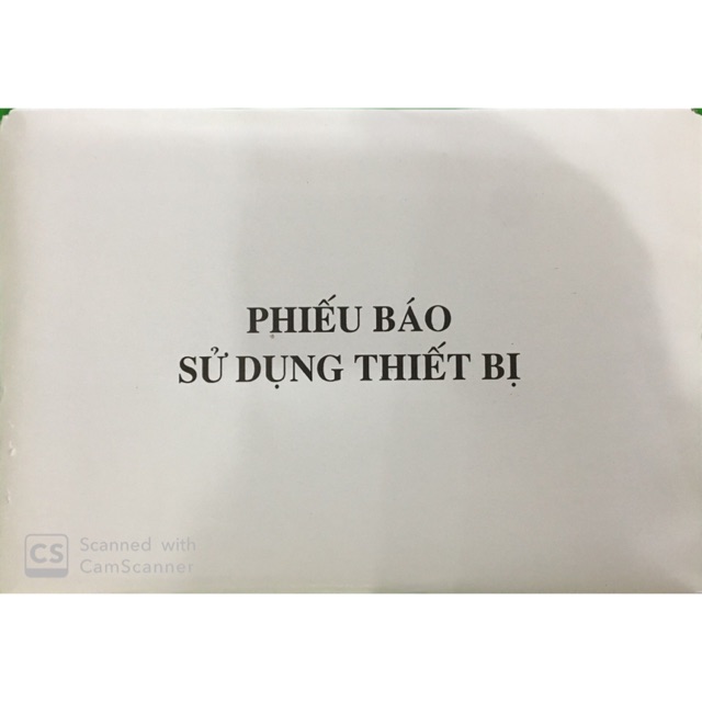 Phiếu báo sử dụng thiết bị giáo dục dành cho trường học