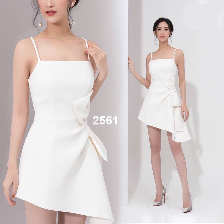 Đầm Suông Hai Dây Phối Nơ Xinh Xắn
