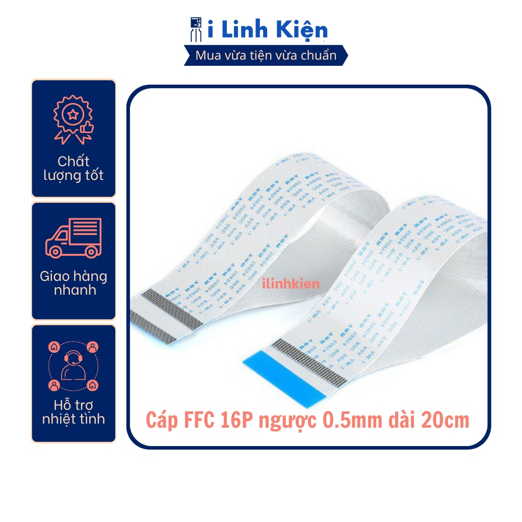 Cáp FFC 16P Ngược 0.5mm Dài 20cm Loại 1