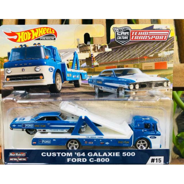 Hobby Store xe mô hình Hot Wheels Team Transport Custom 64 Galaxie 500 và Ford C800