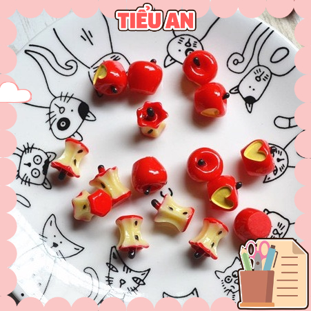 Charm (C146) slime/ Dụng Cụ Charm Trang Trí [Ko Keo &amp; Nút] Hình Trái Táo