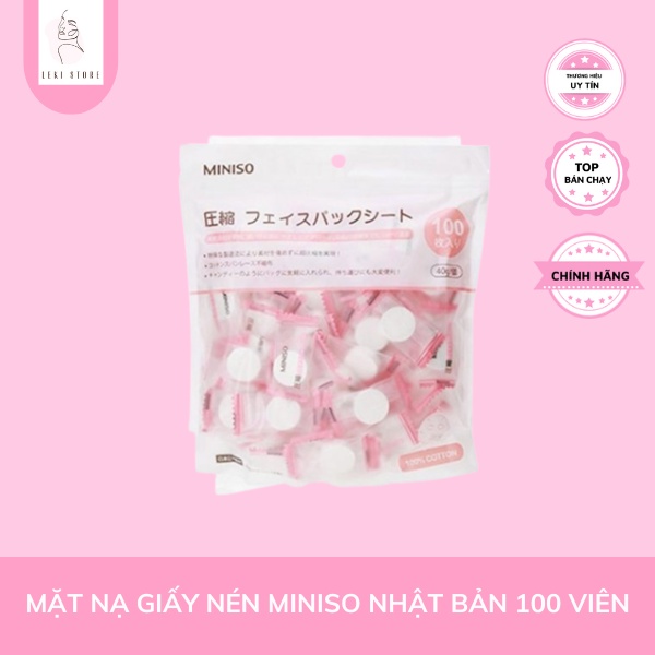 VIÊN MẶT NẠ GIẤY NÉN MINISO NHẬT BẢN CẤP ẨM, THẢI ĐỘC SIÊU TIỆN LỢI, DỄ DÀNG MANG ĐI DU LỊCH - CHÍNH HÃNG