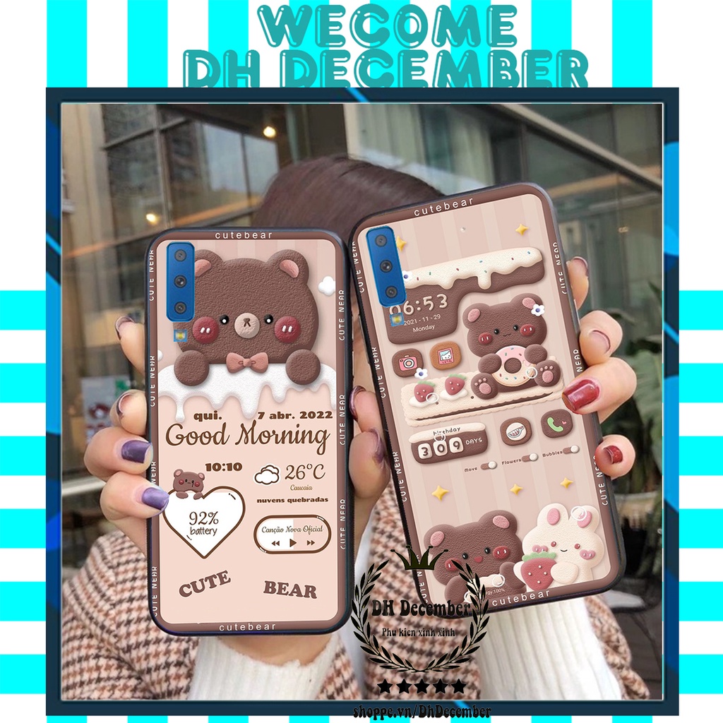 Ốp lưng Samsung A7 2018 in hình 3D GẤU HỒNG-GẤU BE3R -XINH XẺO CỰC ĐẸP