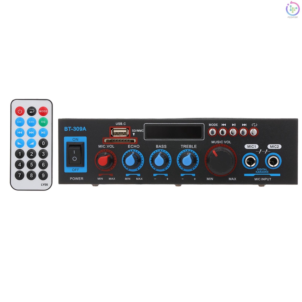 Bộ Khuếch Đại Âm Thanh Kỹ Thuật Số Mini 12V / 220V Thu Tín Hiệu Âm Thanh Kỹ Thuật Số USB SD Khe Cắm Micro LCD Hai Kênh 50W