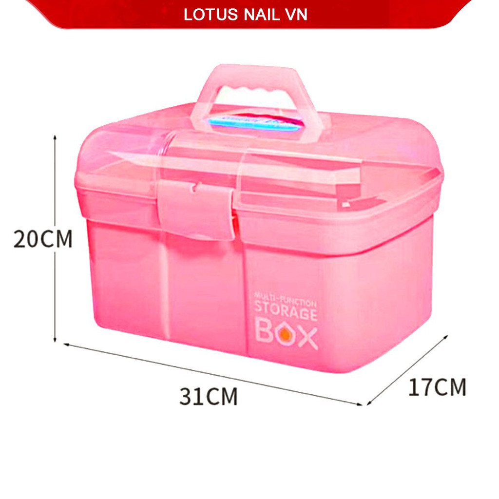 Cốp đựng đồ nail, mi, mỹ phẩm, phun xăm thẩm mỹ bằng nhựa cao cấp thiết kế rộng rãi