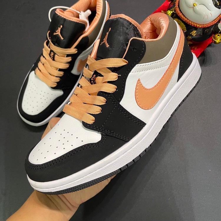 Giày thể thao jordan 1 low peach, giày sneaker JD1 nâu cam cổ thấp nam nữ hàng cao cấp