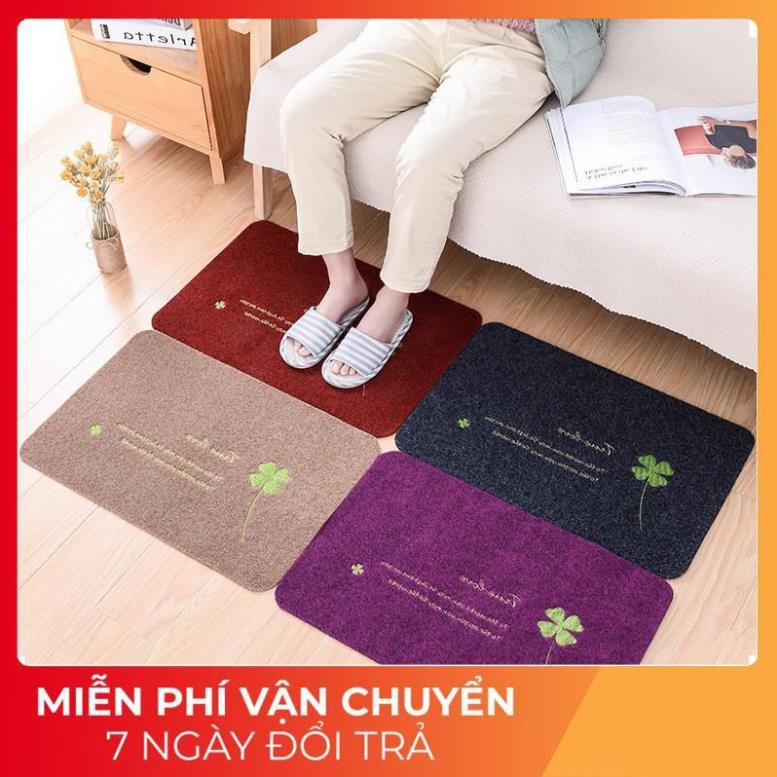 Thảm Lau Chân Thấm Nước Hình Cỏ 4 Lá 40X60Cm - Thảm Trải Sàn Phòng Ngủ , Phòng Khách, Trang Trí Nhà Bếp