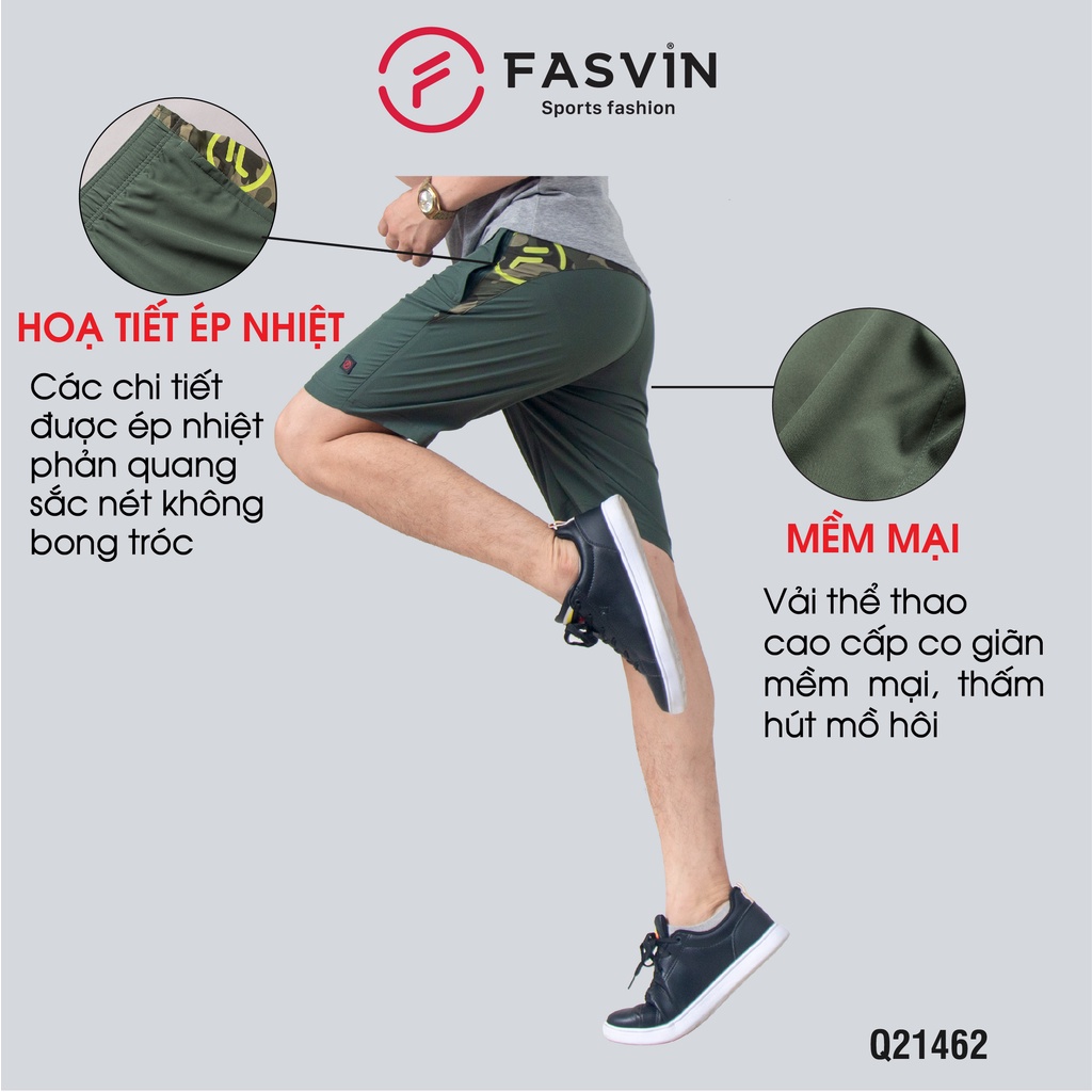 Quần đùi nam thể thao Fasvin Q21462.HN chất gió chun đẹp trơn mát co giãn mềm mại thoải mái vận động | BigBuy360 - bigbuy360.vn
