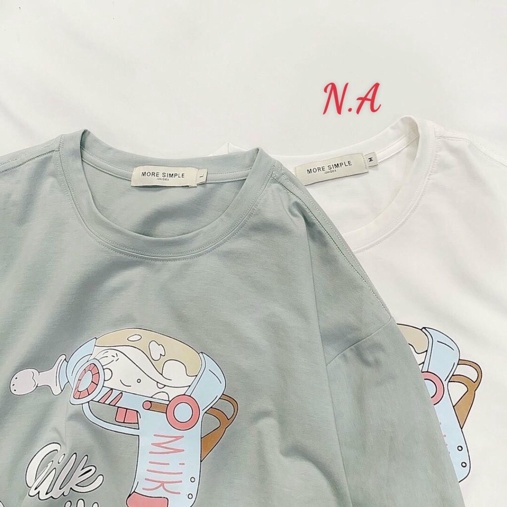 Áo  thun milk súng xinh chất cotton su phù hợp mùa hè