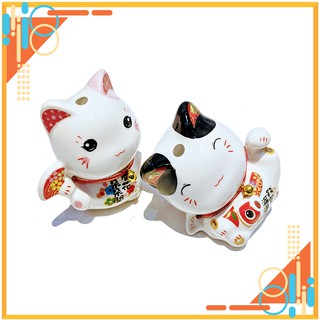 Mèo thần tài Chibi 7cm " Tình chàng ý thiếp" - Tặng kèm thảm đỏ