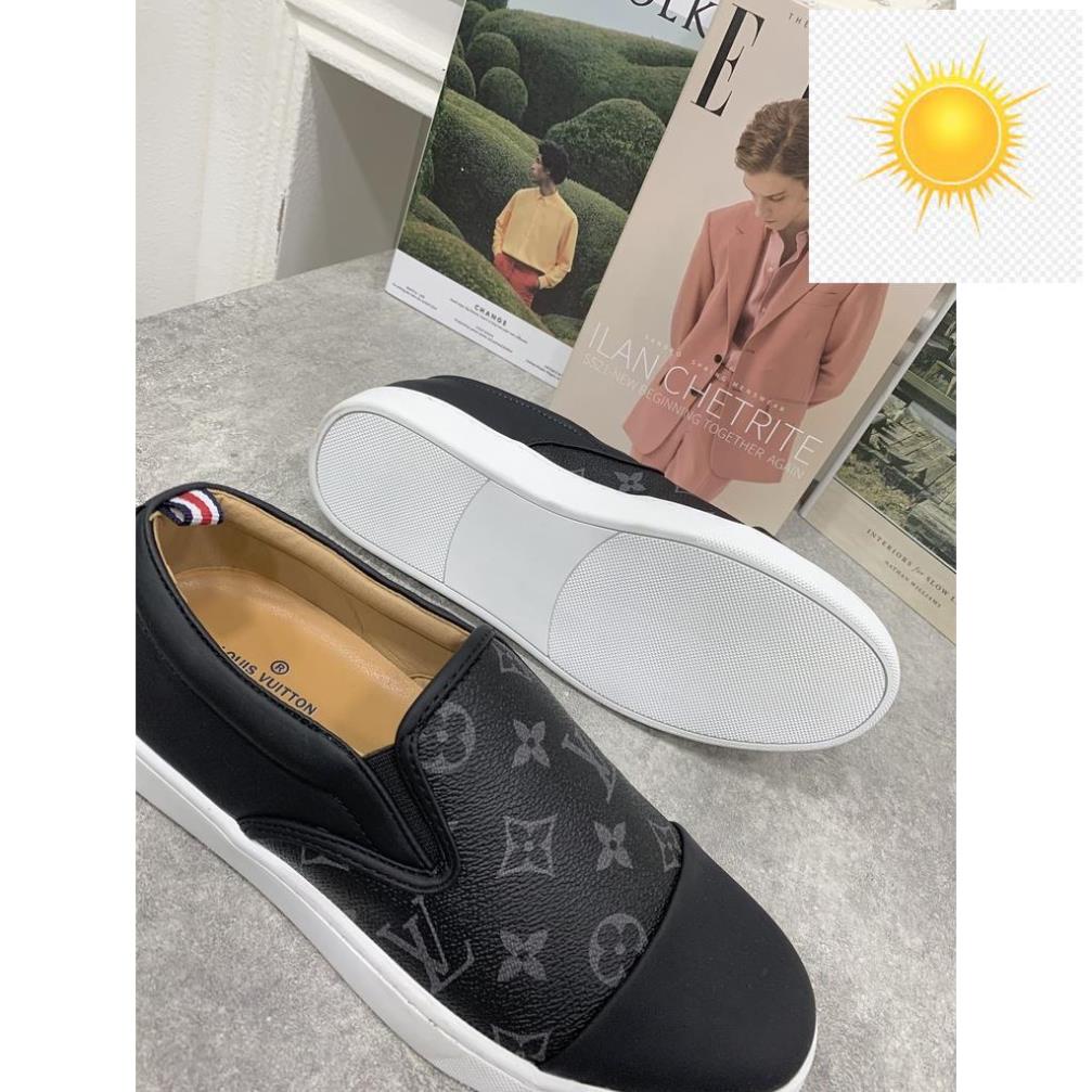 🤺 Giày Lười Nam Slipon LV đen nhám hoạ tiết cục sang chảnh MSP 536 🤺