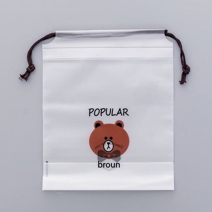 Túi đựng đồ dây rút chống thấm hình gấu brown