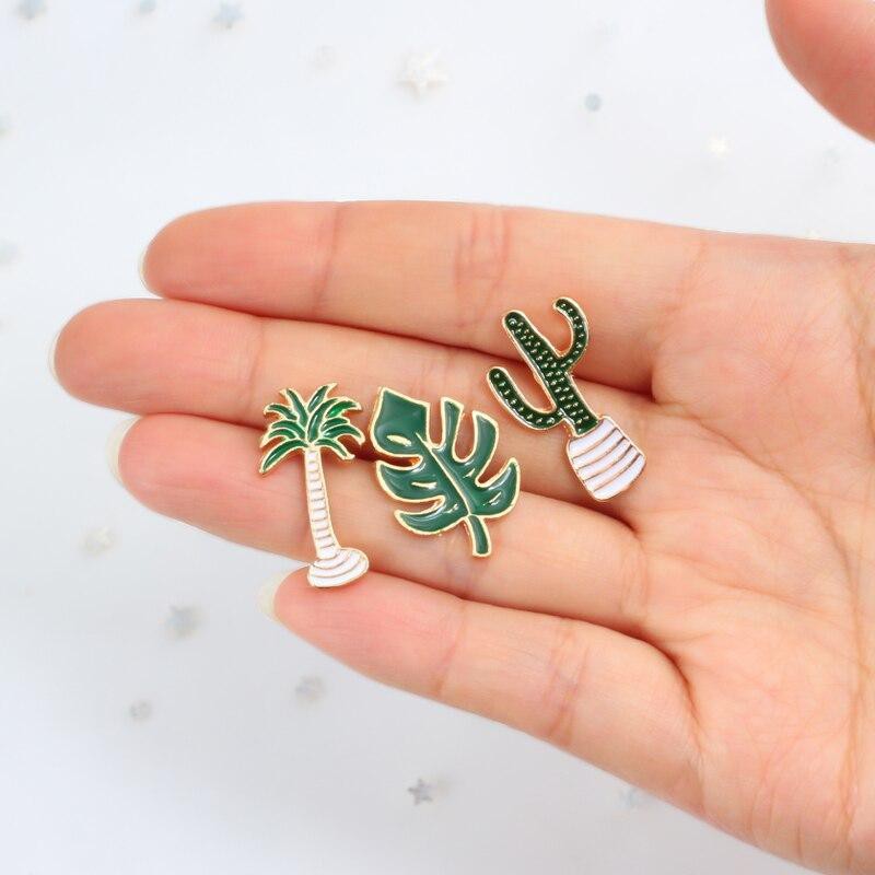 Pin cài áo xương rồng cactus/ cây dừa  - GC026