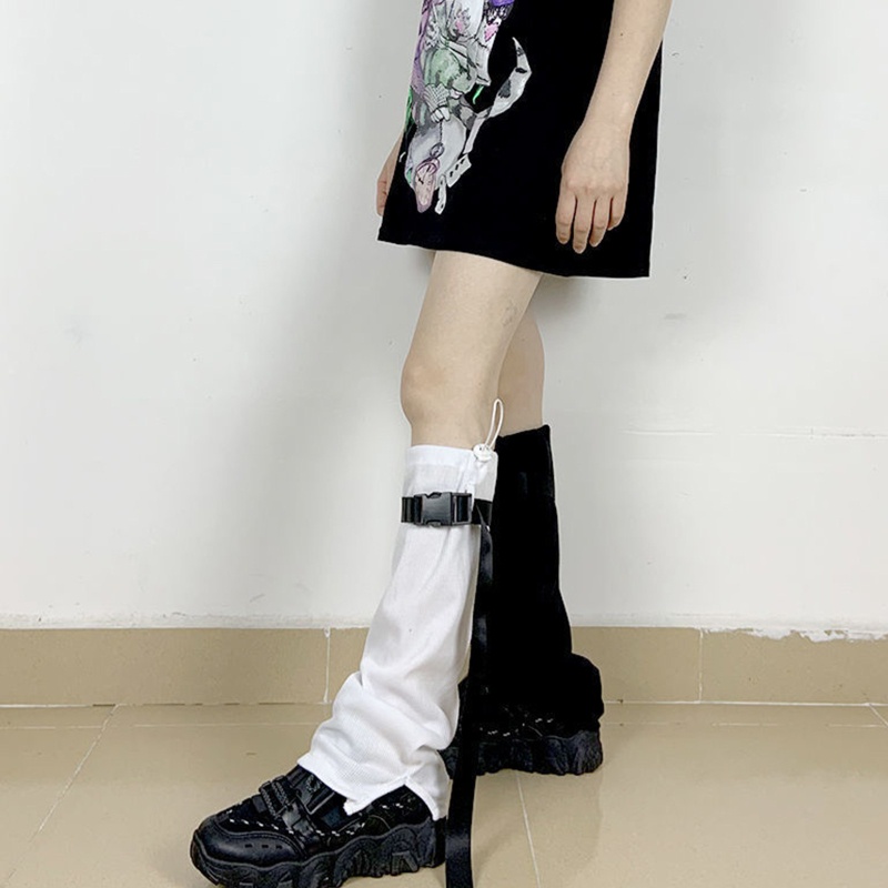 Youyo Vớ Ống Chân Dài Giữ Ấm In Họa Tiết Phong Cách Punk Gothic