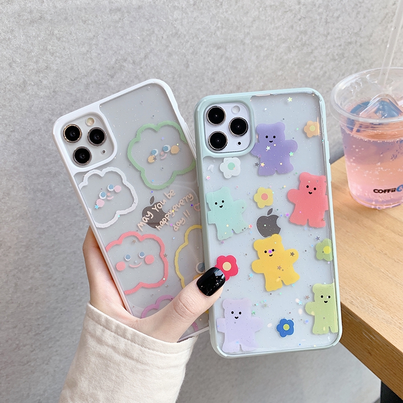 Ốp iphone - Ốp lưng viền Gấu Và Mây kim tuyến 6s/6plus/6s plus/7/8/7plus/8plus/x/xs/xs max/11/11pro max- Awifi Case S2-6 | BigBuy360 - bigbuy360.vn