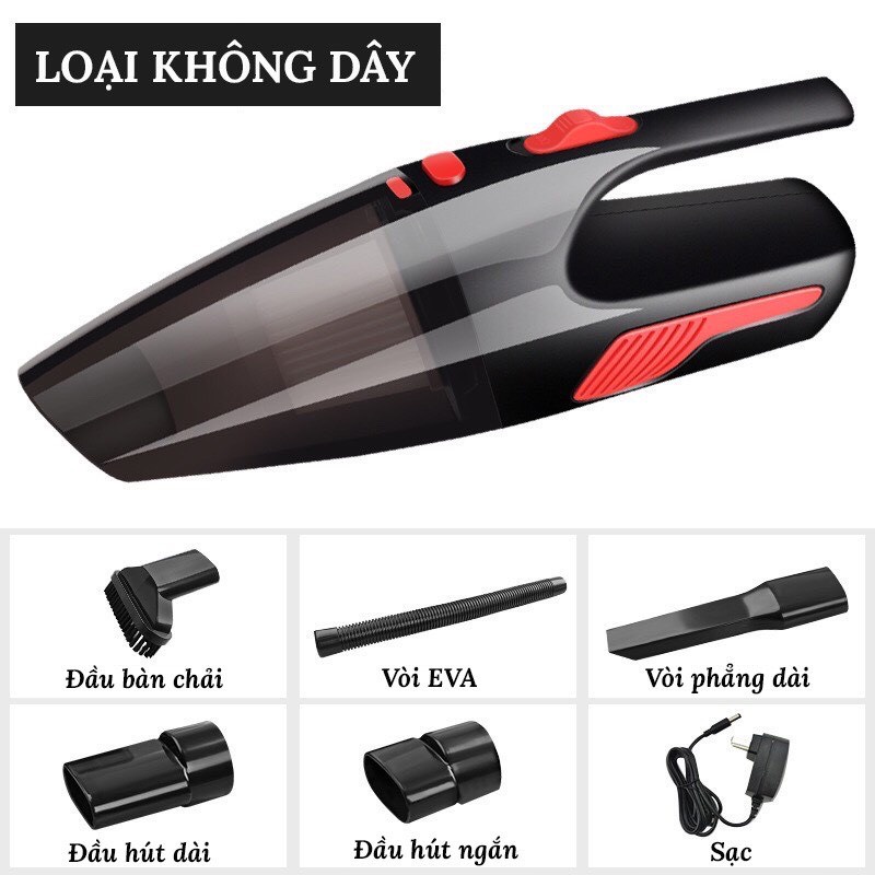 Máy Hút Bụi Ô Tô Cầm Tay - Máy Hút Bụi Xe Hơi Mini Pin Sạc Không Dây Và Có Dây Sử Dụng Tiện Lợi Trên Xe Ô Tô CARZONE.TOP