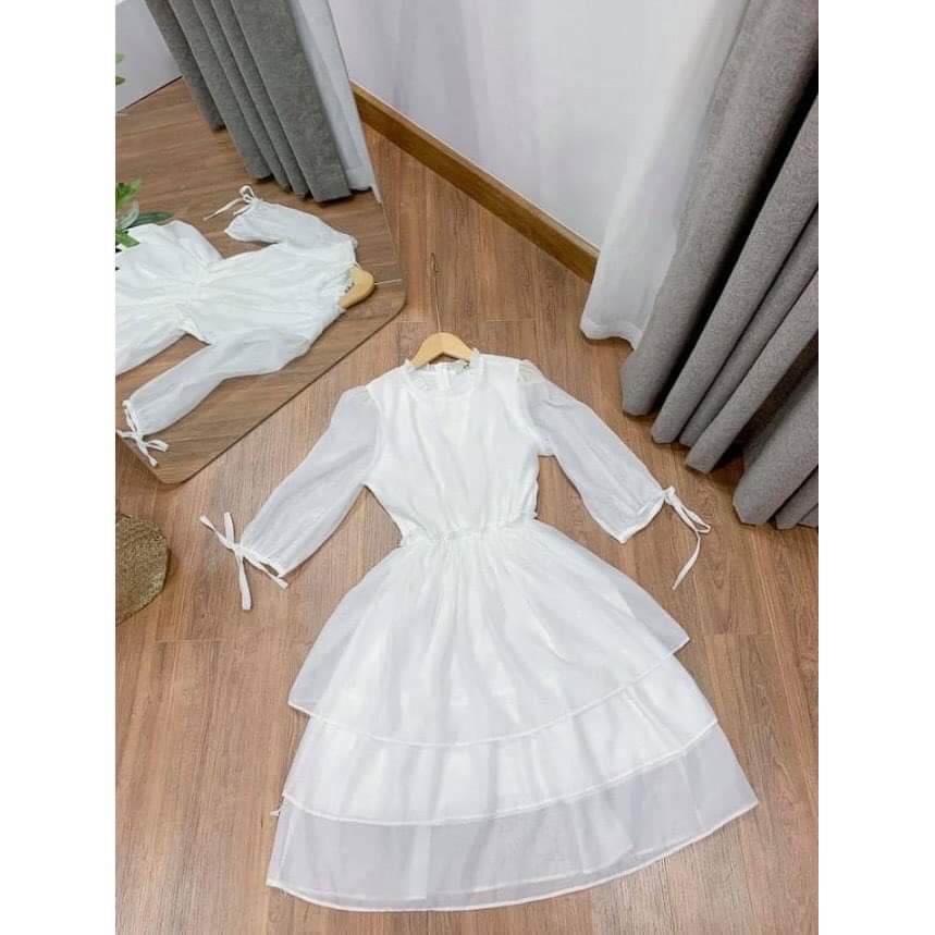 Đầm Nữ , Váy Von Tay Nỡ Phối Ren Cao Cấp Dáng Xòe Cổ Ren | BigBuy360 - bigbuy360.vn