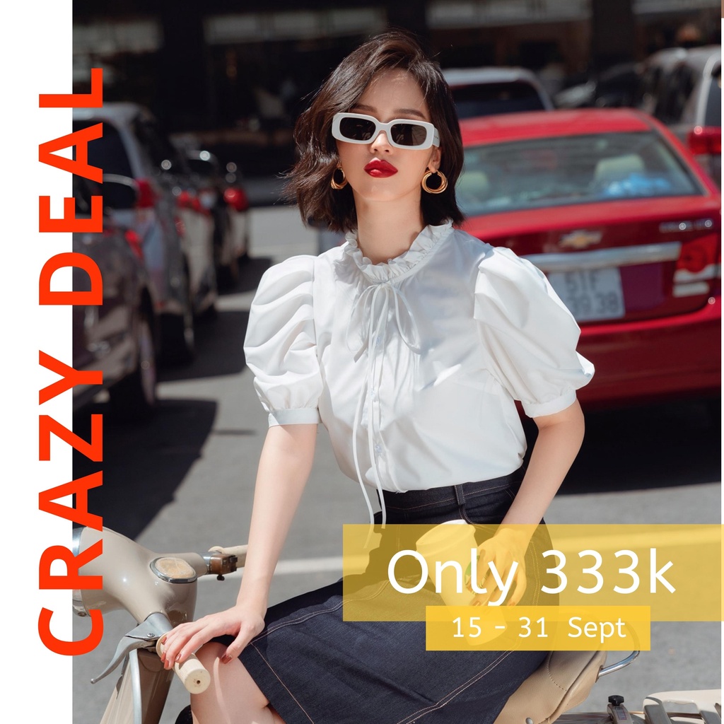 Áo sơ mi cotton lụa nữ HUONG BOUTIQUE HBSM792