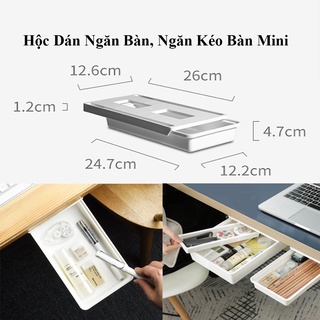 Hộc Dán Ngăn Bàn, Ngăn Kéo Bàn Mini Để Văn Phòng Phẩm, Lưu Trữ Đồ Tiện Ích