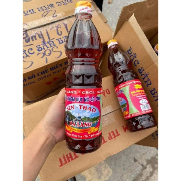 Nước mắm Rút nỏ cá cơm đặc biệt Sen thảo đặc sản Ba làng