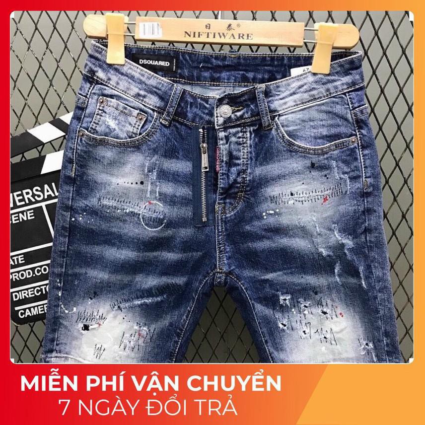 Quần Short jean Nam màu Xanh, Quần Lửng Nam Jean thời trang cao cấp YH-Q02