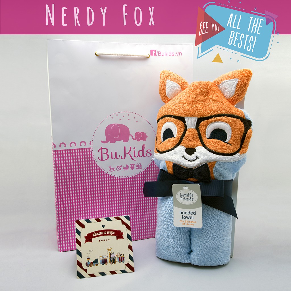 Khăn tắm Luvable Friends - Nerdy Fox
