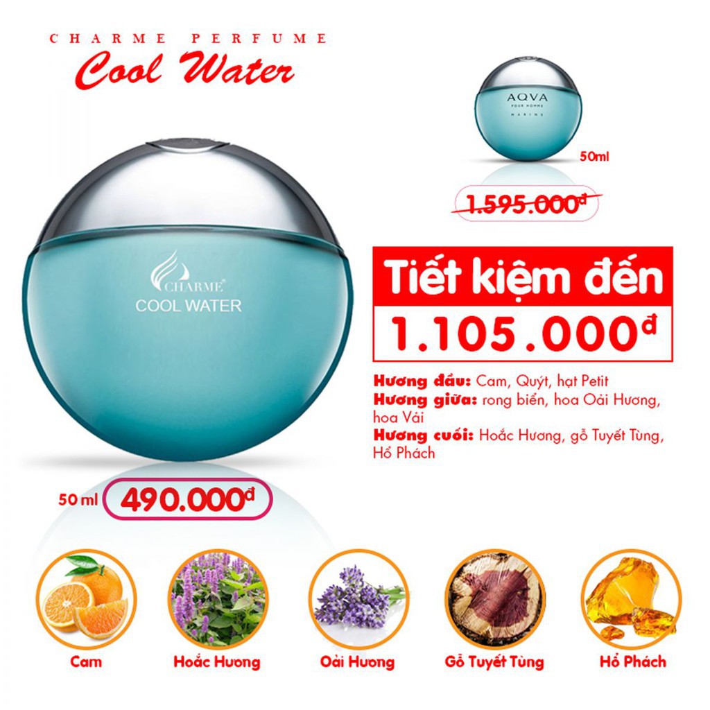 NƯỚC HOA CHARME COOL WATER 100ML | BigBuy360 - bigbuy360.vn
