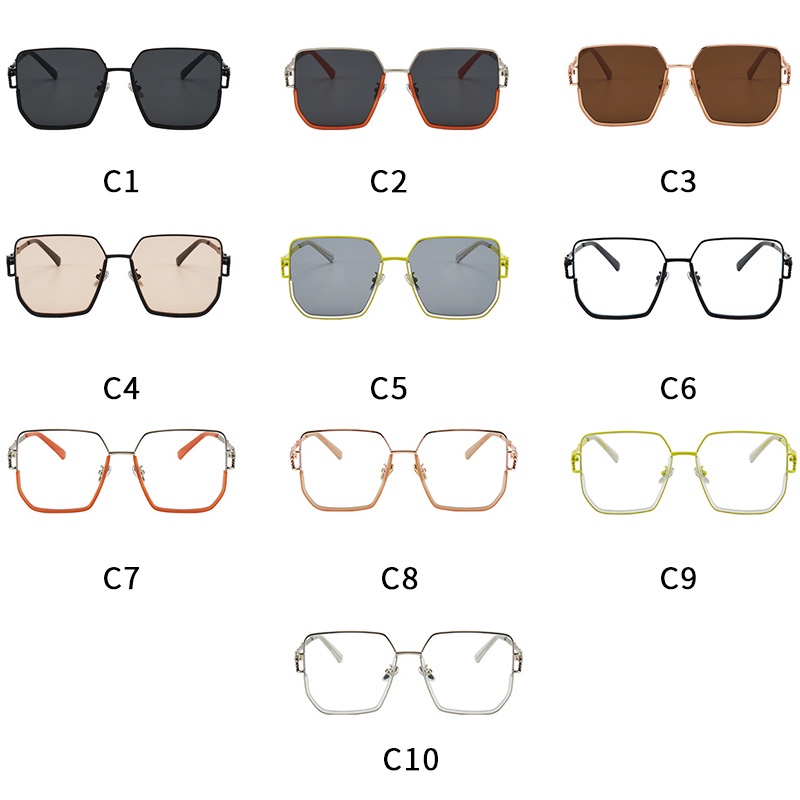 Kính Mát Gọng Vuông Kim Loại Chống Ánh Sáng Xanh Thời Trang Hàn Quốc