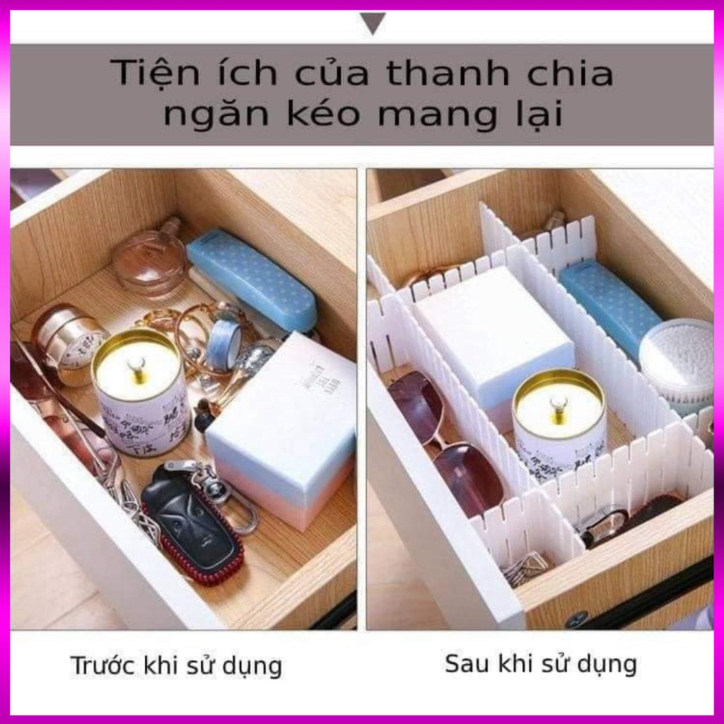 Set 4 Thanh Nhựa Chia Ngăn Tủ