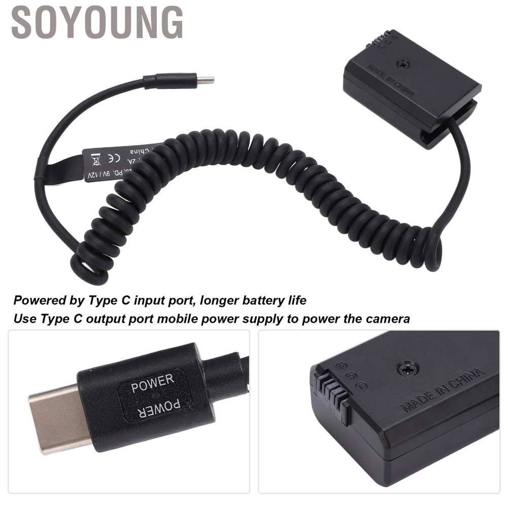 Soyoung FW50 Type C DC Coupler Dummy Battery Full Decoded for Sony A6000 A6500 A9 A7