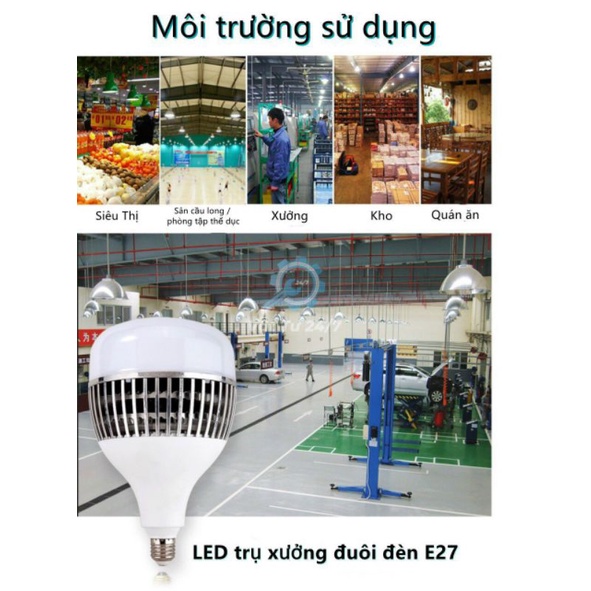 Bóng đèn Led Búp Bulb Trụ Xưởng Công Suất Lớn 50w 100w 150w đui E27 Thân Nhôm Cao Cấp