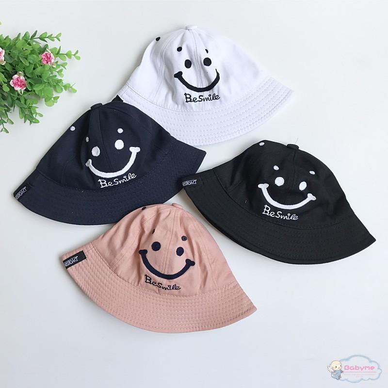 Nón vành chống nắng họa tiết mặt cười dễ thương cho bé