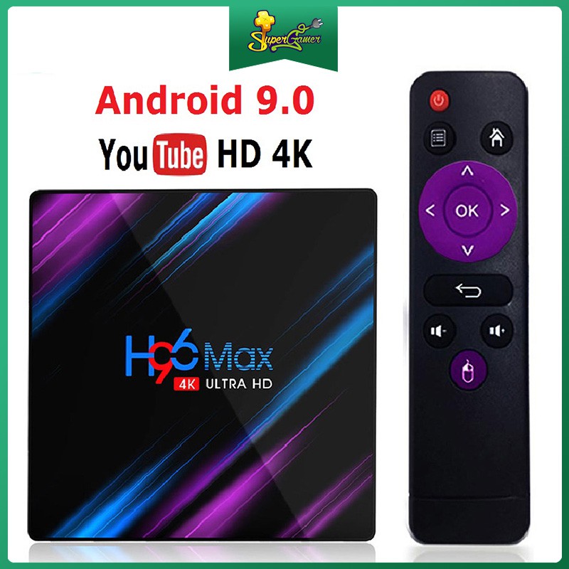 Hộp TV H96 Max 4GB 64GB Android 10 Kodi V18 Rk3318 kết nối Wifi Bluetooth dành cho Smart TV 4K