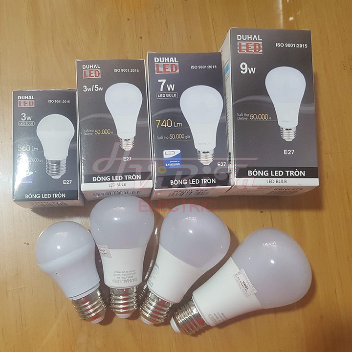 Bóng đèn Led Duhal 3W 5W 7W 9W ⚡ BH 12 THÁNG ⚡ Đèn Led tròn Không chứa thủy ngân an toàn cho người sử dụng