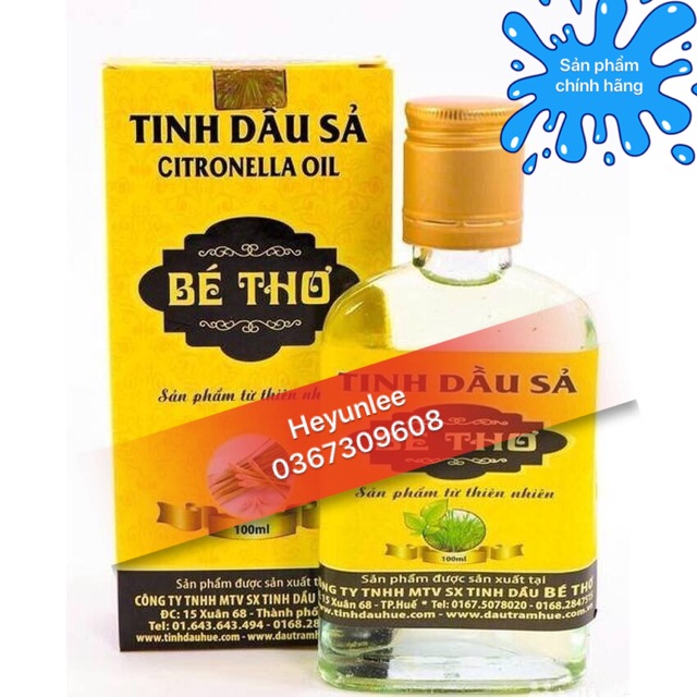 Tinh dầu Sả 100ml Bé Thơ xứ Huế- Hàng chính hãng có tem chống giả của Công ty Bé Thơ