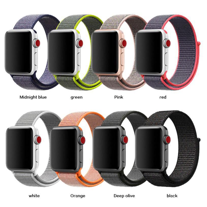 Dây đeo sợi nylon thể thao cho đồng hồ thông minh Apple Watch Series 4 / 3 / 2 / 1 42mm 38mm 40mm 44mm