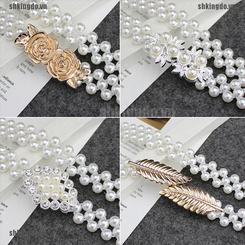 Thắt Lưng Đính Ngọc Trai Nhân Tạo Phong Cách Thanh Lịch Cho Phụ Nữ