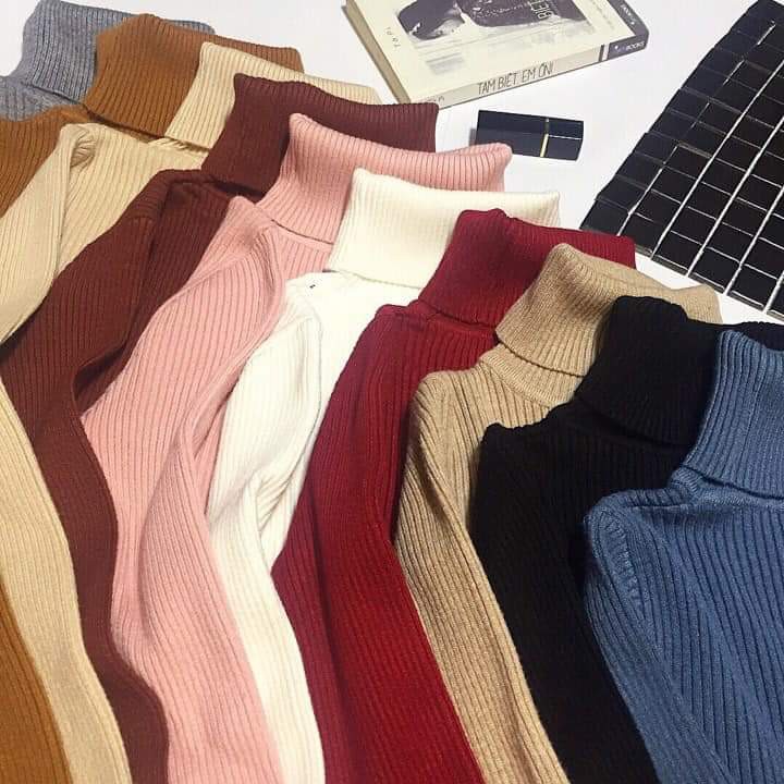 ✔️BÁN BUÔN - Áo len tăm cổ lọ ôm dáng( hàng quảng châu) | BigBuy360 - bigbuy360.vn