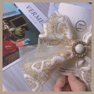 🎀 KẸP TÓC NƠ REN TO SANG CHẢNH - [Nhà Nấm handmade]