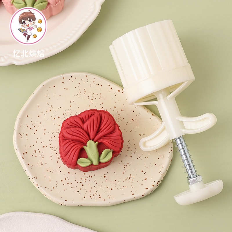 khuôn bánh trung thu hoa cẩm chướng 50g