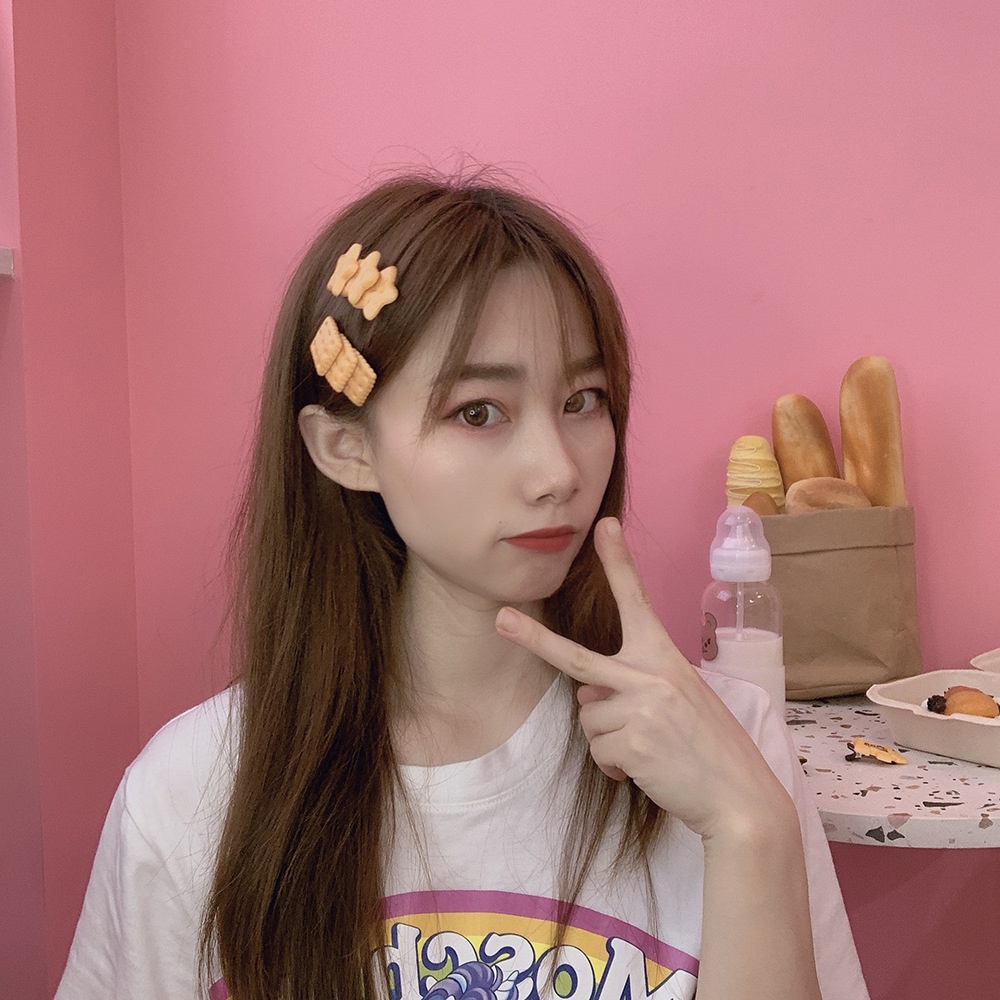 Kẹp Tóc Mỏ Vịt Mềm Mại Họa Tiết Hình Học Phong Cách Harajuku Nhật Bản Cho Nữ