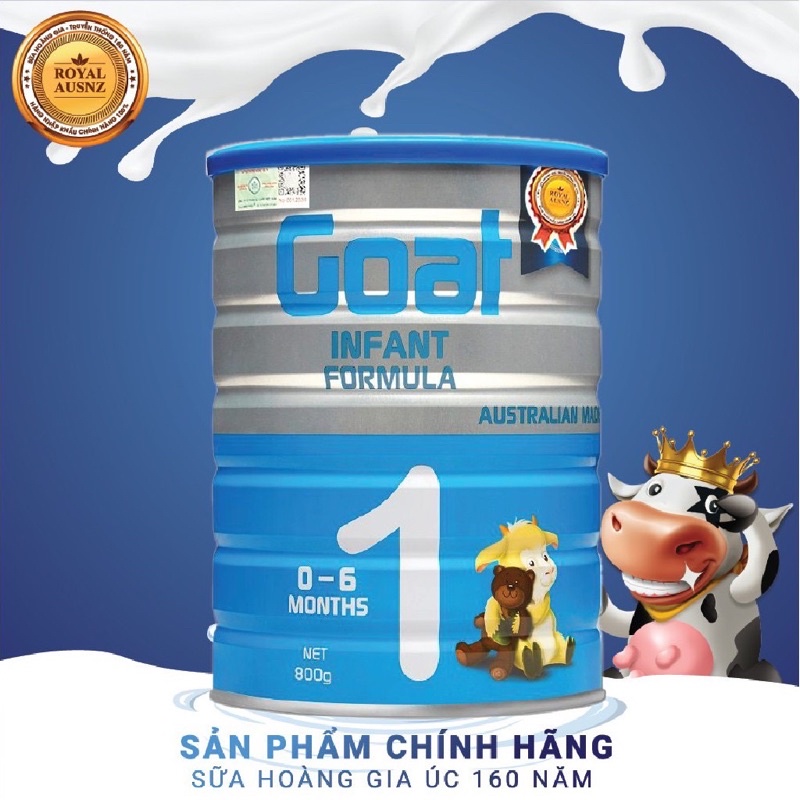 Sữa Dê Hoàng Gia Úc Goat Infant Formula 1 Bổ Sung Dinh Dưỡng Cho Bé ROYAL AUSNZ 800g
