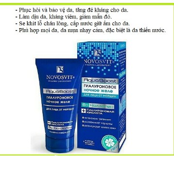 Gel thạch Novosvit AquaBoost cấp nước cho làn da căng bóng mịn