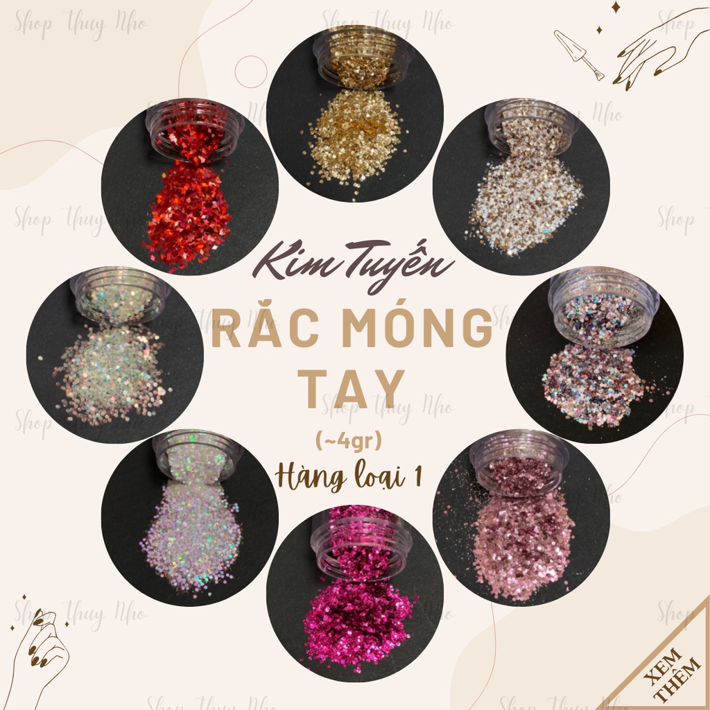 [ẢNH THẬT]Kim tuyến, nhũ đắp, rắc móng tay cao cấp siêu sáng và lấp lánh dụng cụ làm móng tay chuyên nghiệp mã 50-132