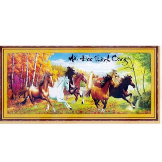 Tranh đính đá mã đáo thành công : kt 150*69 cm