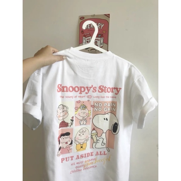 Áo thun snoopy chữ hồng