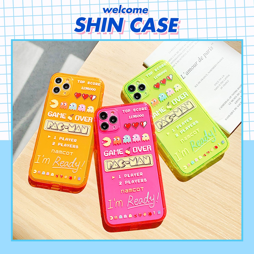 Ốp lưng iphone Pacman game neon dẻo mềm 5/5s/6/6plus/6s/6splus/7/7plus/8/8plus/x/xr/xs/11/12/pro/max/plus/promax