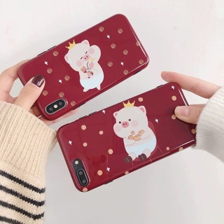 Ốp lưng iphone - Ốp heo đỏ may mắn
